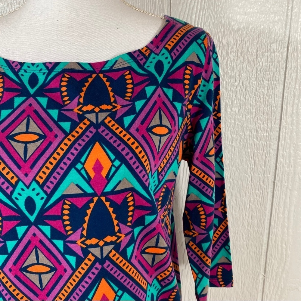 All For Color Geometric Print Blouse Small - Picture 3 of 11
